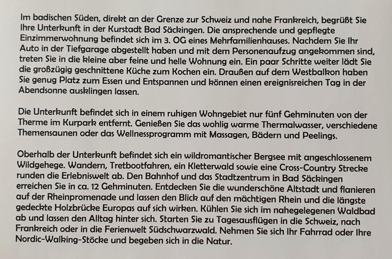 Schoene Ruhige Und Helle Wohnung In Bad Saeckingen Luaran gambar